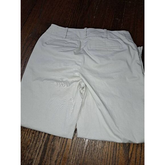 4P Talbots Petite Cream Tan Khaki Capri Casual Pants Flat Front with Belt Loops - Picture 4 of 4